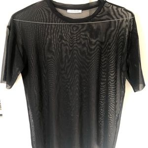 Sheer fine mesh t shirt
